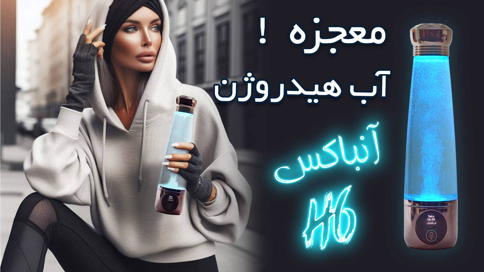 قمقمه آب هیدروژن هانوفل H6 آنباکس